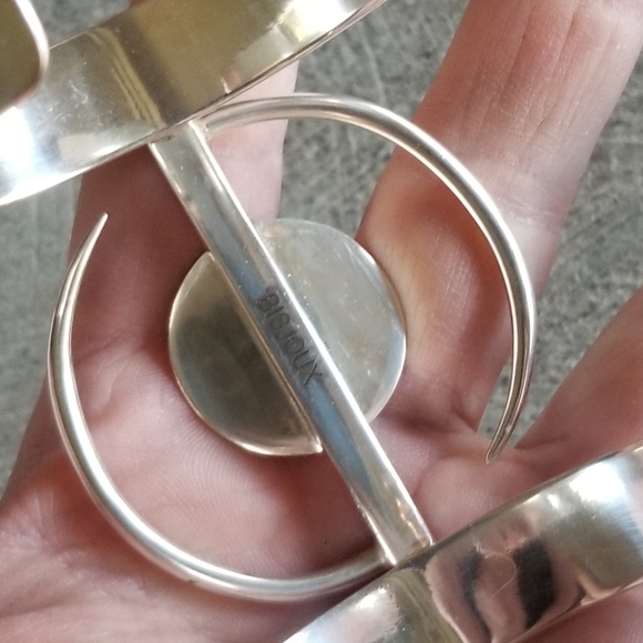 Sterling silver plated cuff bracelet ying yang - Picture 7 of 8